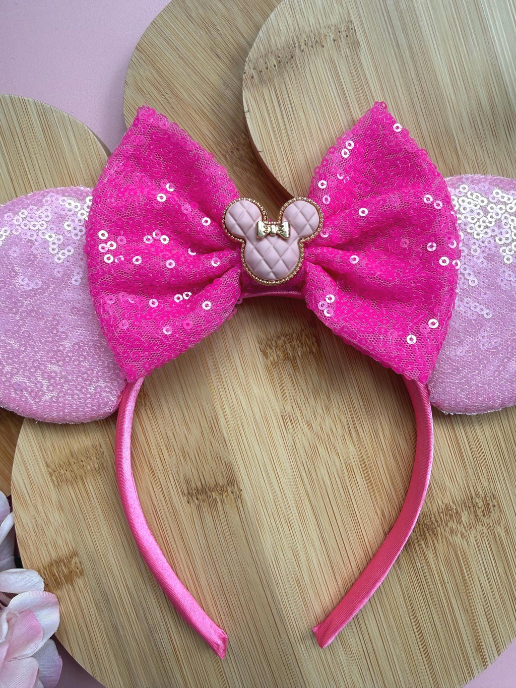 Baby Pink Minnie Ears, Disney Inspired Ears Headband, Pink Sequin Mouse Ears, Disneyland Outfit, Birthday Mickey Ears, Cute Minnie Headband