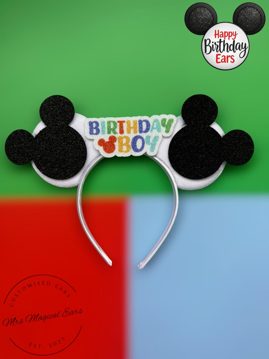 Birthday Boy Mouse Ears Headband – Disney Inspired Birthday Ears, Custom Theme Park Party Ears, Boys Magical Birthday Outfit Accessory