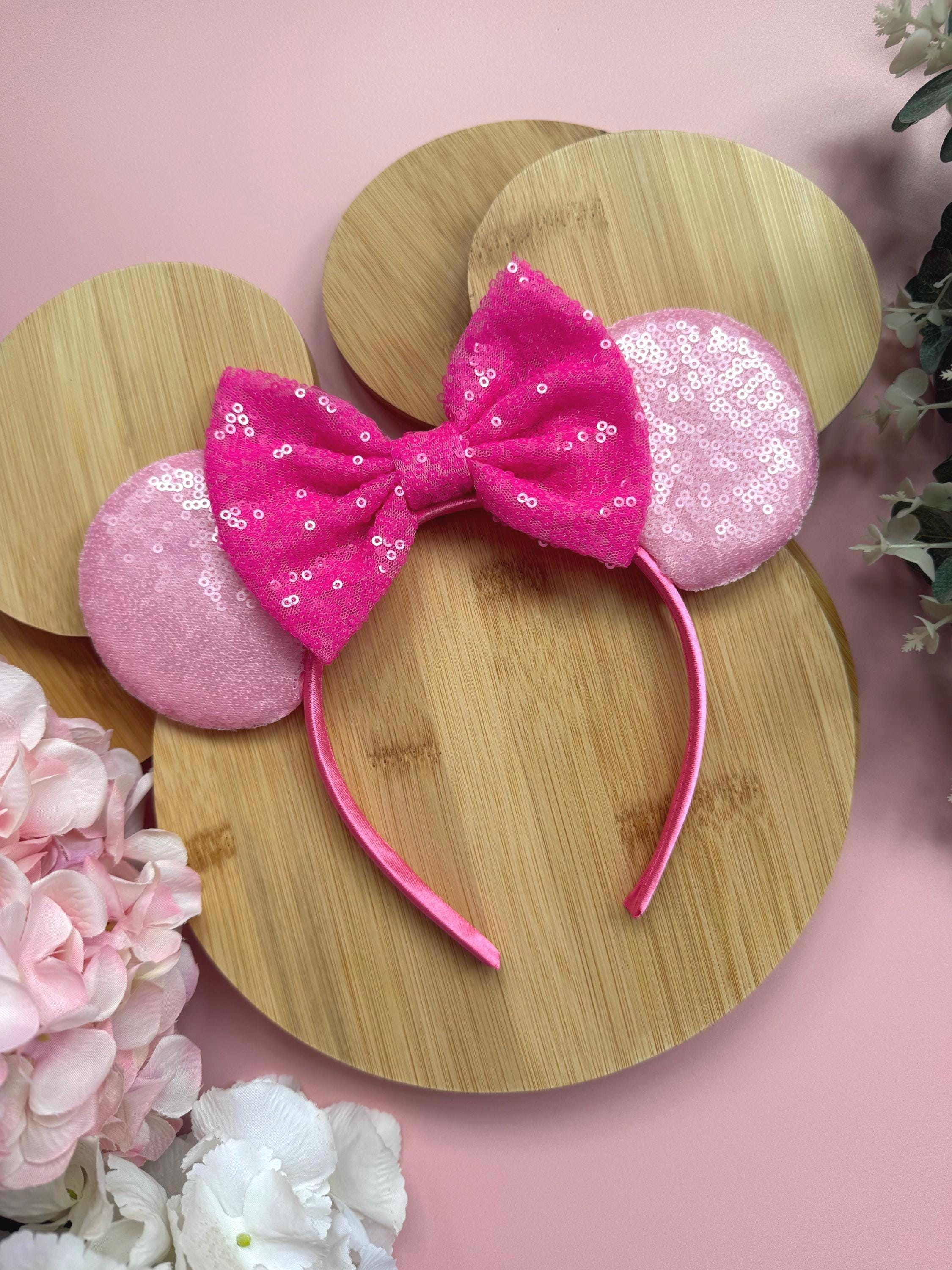 Baby Pink Minnie Ears, Disney Inspired Ears Headband, Pink Sequin Mouse Ears, Disneyland Outfit, Birthday Mickey Ears, Cute Minnie Headband