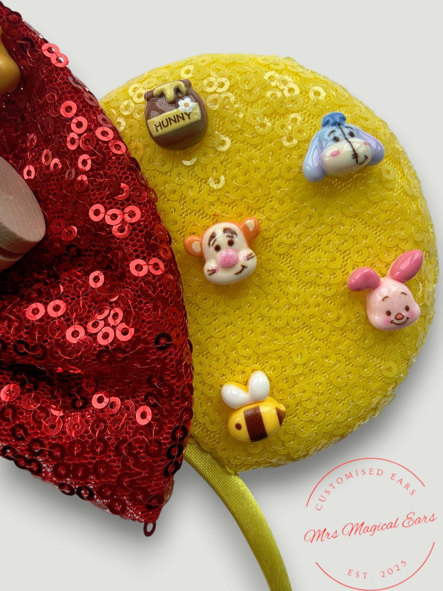 Winnie the Pooh Inspired Mouse Ears | Pooh & Friends | Honey Pot Disney Inspired Headband | Handmade Theme Park Ears | Custom Ears Headband