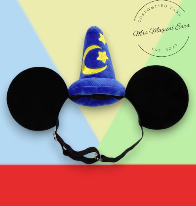 Baby Boy Wizard Mouse Ears Headband, Toddler Magic Ears with Elastic Band, First Trip Outfit, Sorcerer Style Baby Ears, Birthday Photo Prop