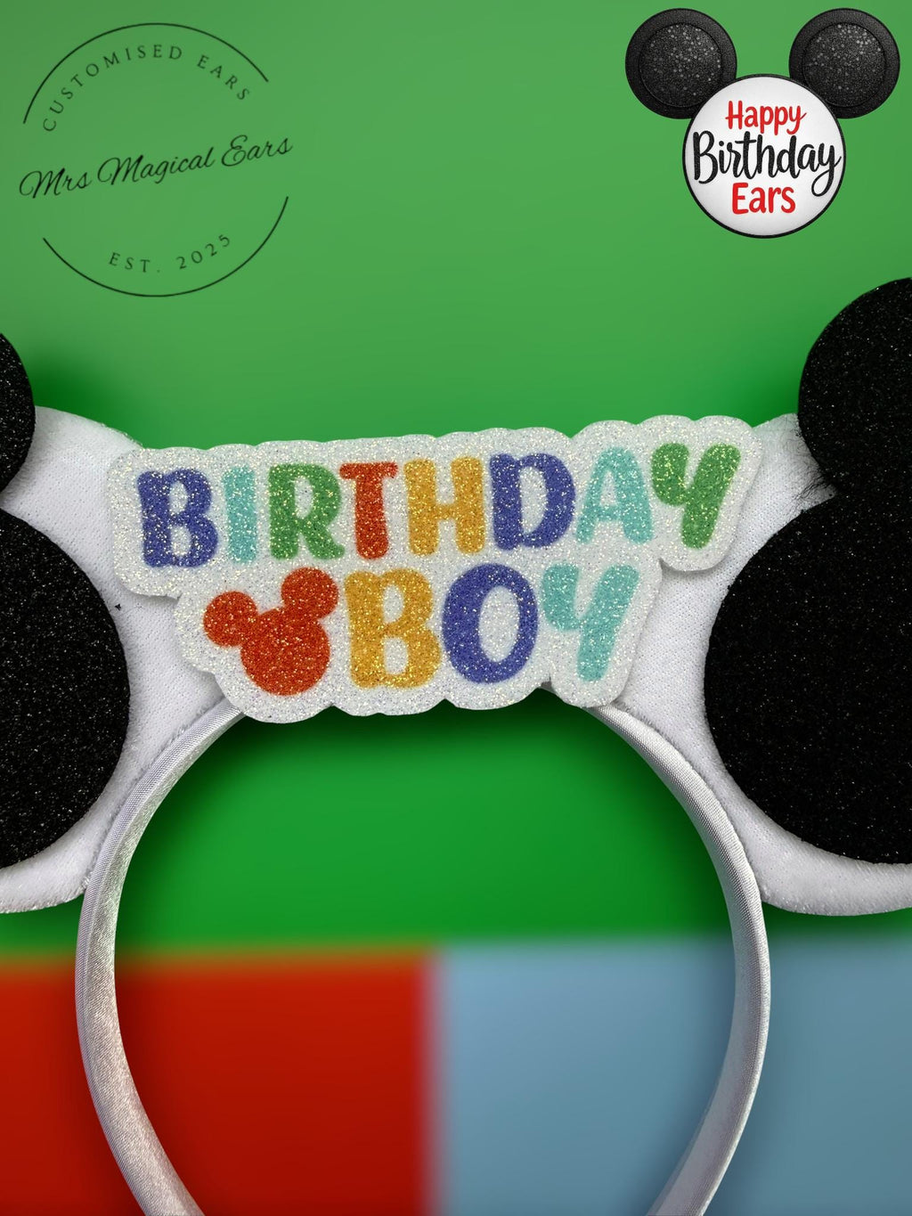 Birthday Boy Mouse Ears Headband – Disney Inspired Birthday Ears, Custom Theme Park Party Ears, Boys Magical Birthday Outfit Accessory