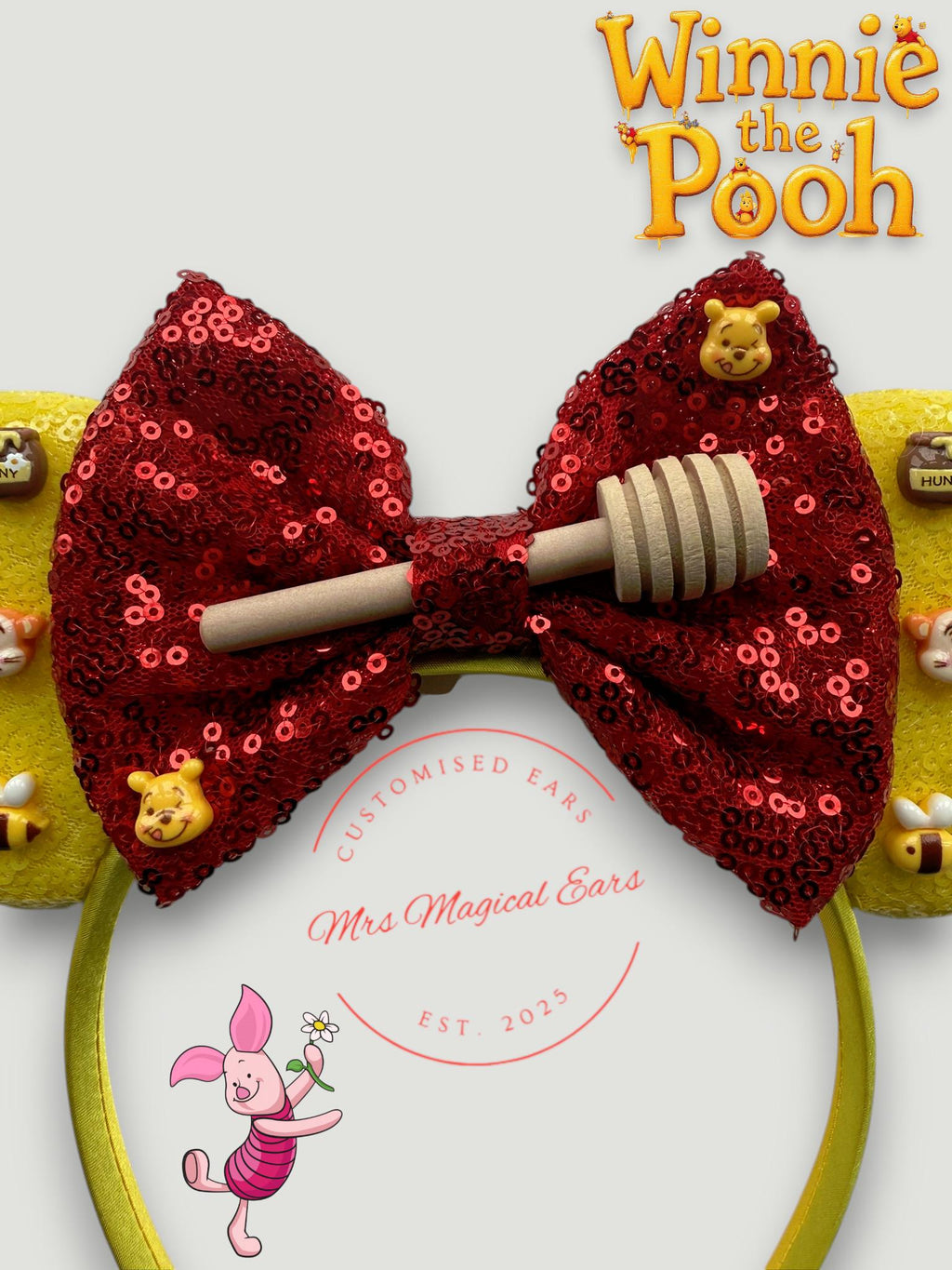 Winnie the Pooh Inspired Mouse Ears | Pooh & Friends | Honey Pot Disney Inspired Headband | Handmade Theme Park Ears | Custom Ears Headband