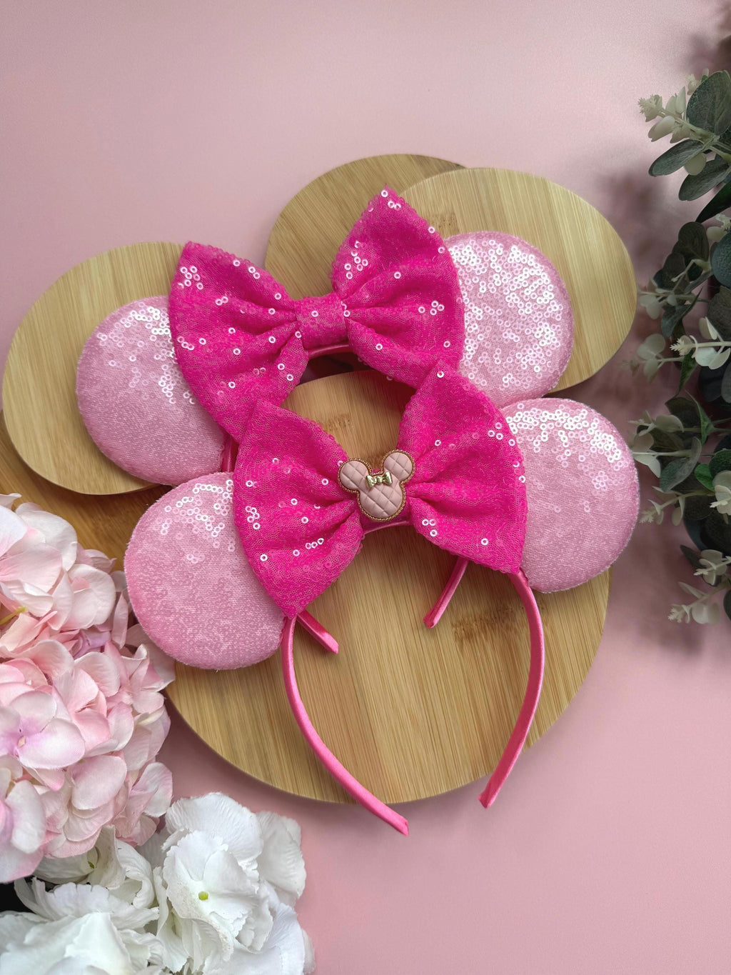 Baby Pink Minnie Ears, Disney Inspired Ears Headband, Pink Sequin Mouse Ears, Disneyland Outfit, Birthday Mickey Ears, Cute Minnie Headband