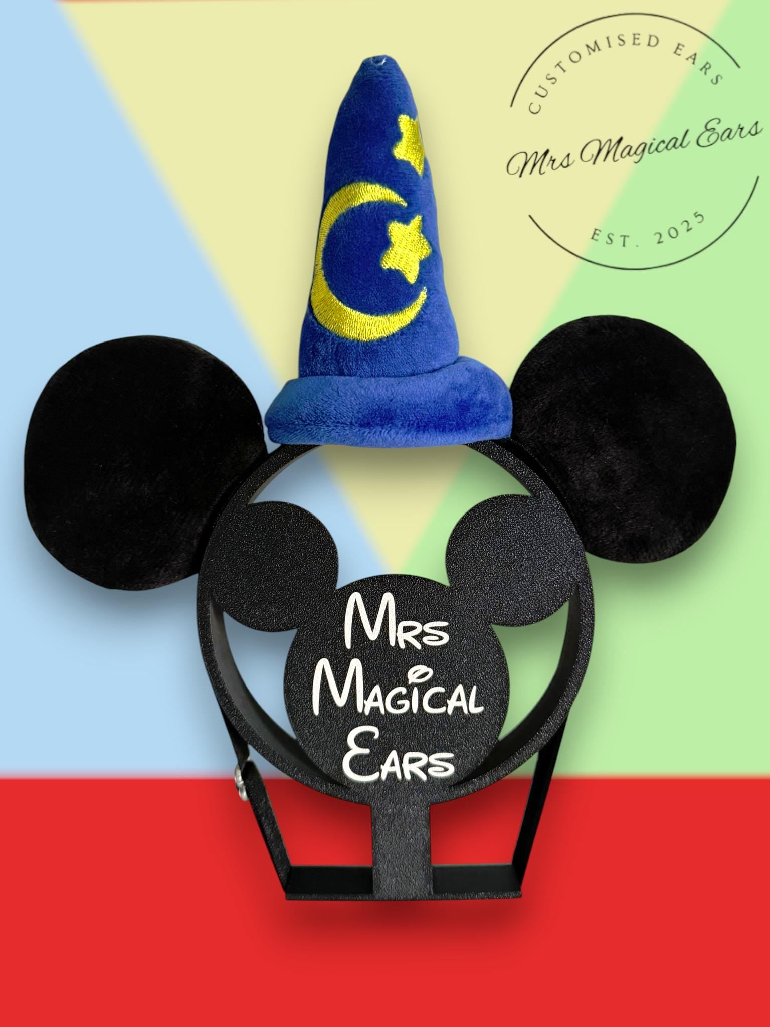 Baby Boy Wizard Mouse Ears Headband, Toddler Magic Ears with Elastic Band, First Trip Outfit, Sorcerer Style Baby Ears, Birthday Photo Prop