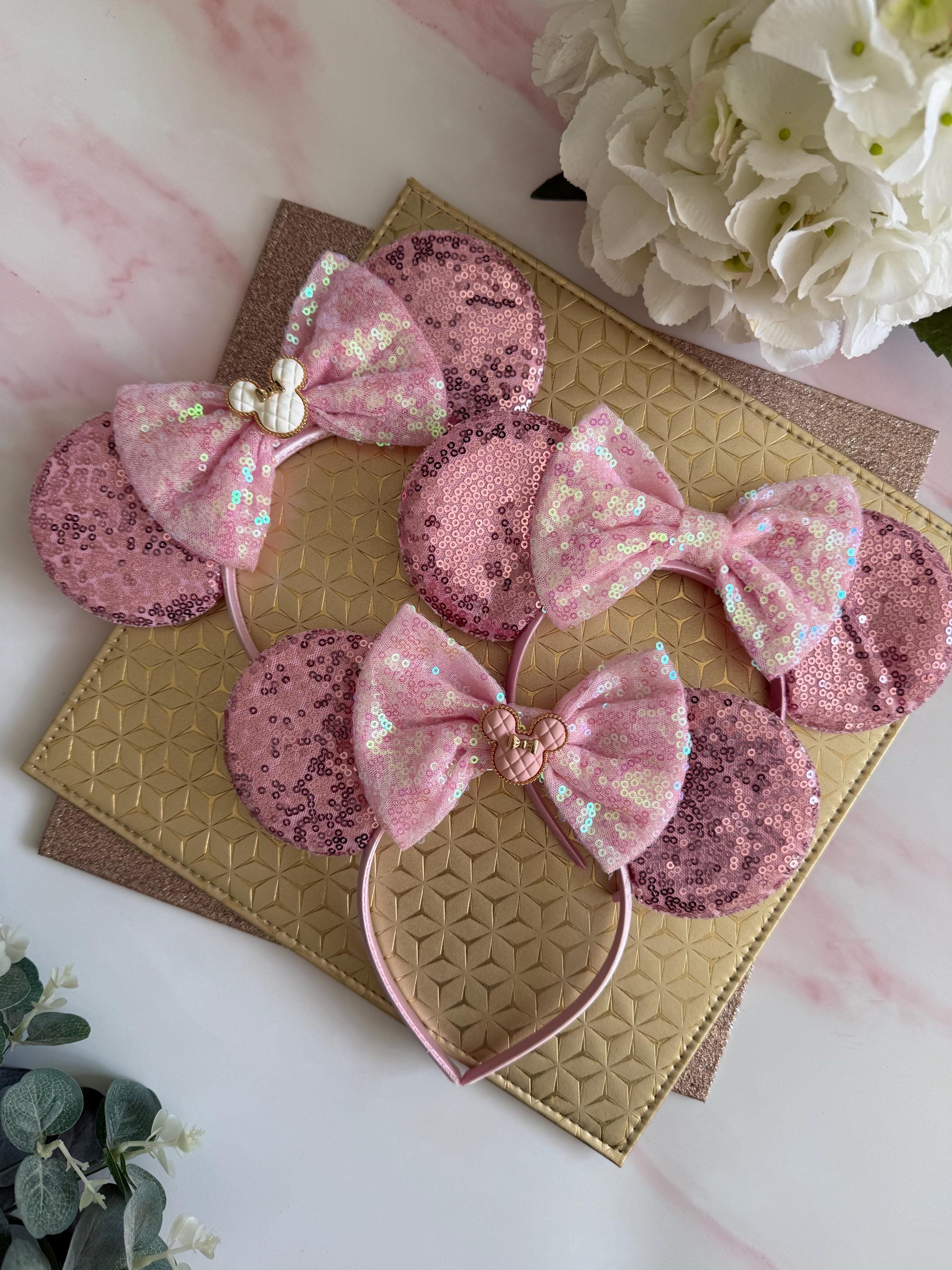 Baby Pink Sparkly Sequin Minnie Mouse Ears Headband | Disney Inspired Mickey Ears | Princess Disneybound | Disneyland Accessories
