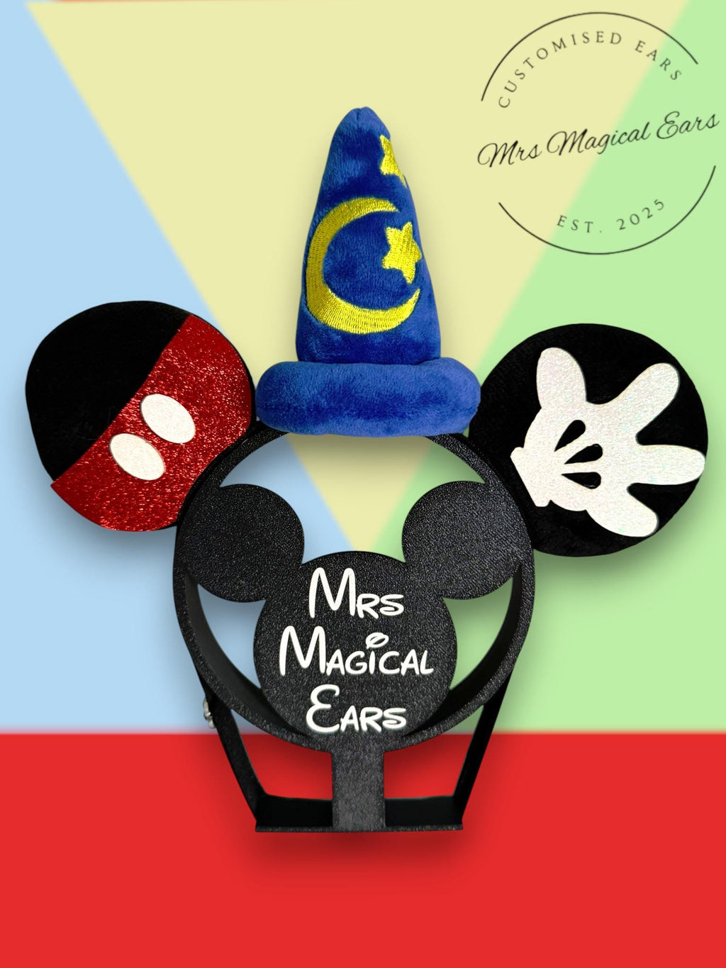 Baby Boy Wizard Mouse Ears Headband, Toddler Magic Ears with Elastic Band, First Trip Outfit, Sorcerer Style Baby Ears, Birthday Photo Prop