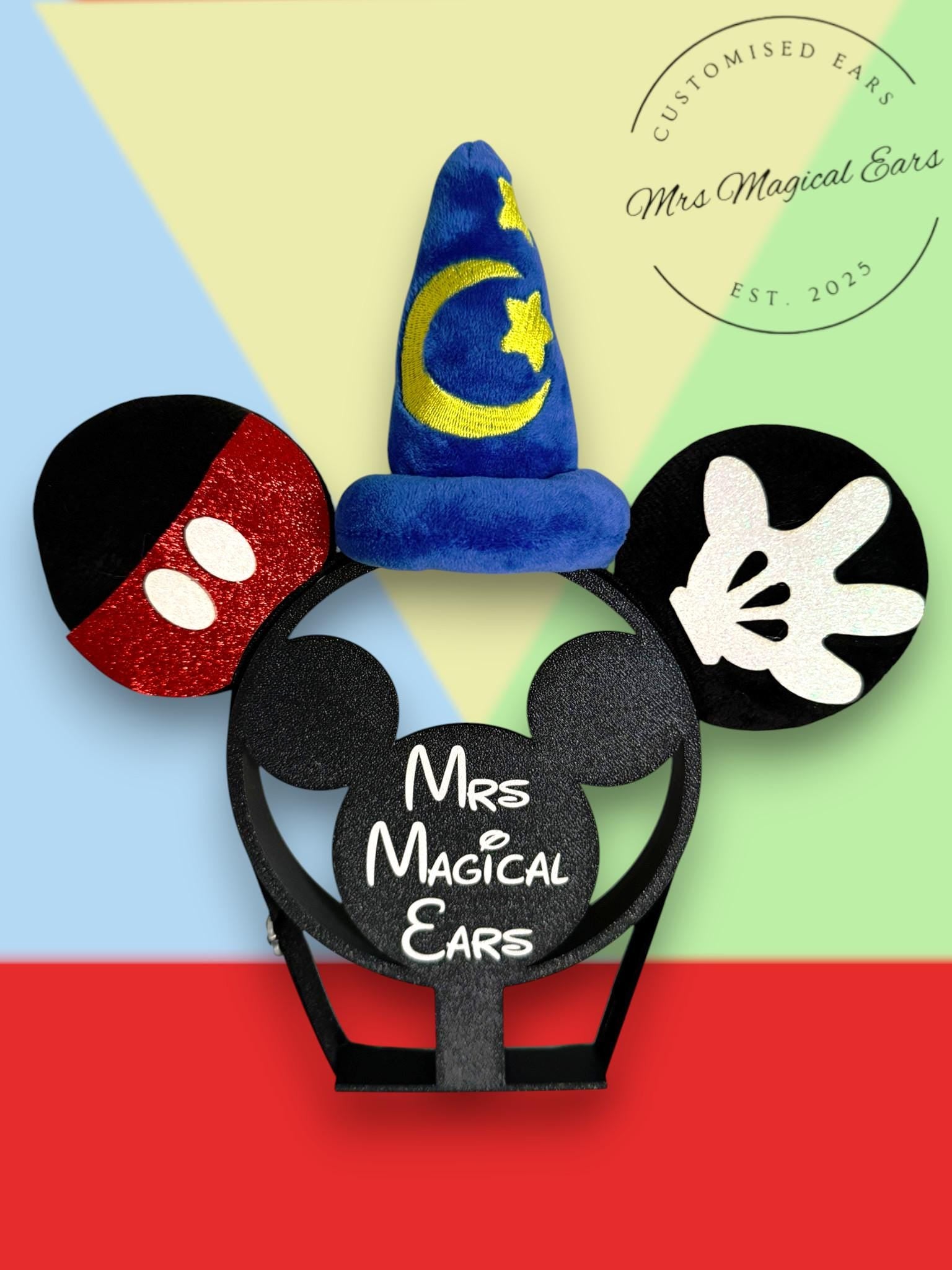 Baby Boy Wizard Mouse Ears Headband, Toddler Magic Ears with Elastic Band, First Trip Outfit, Sorcerer Style Baby Ears, Birthday Photo Prop