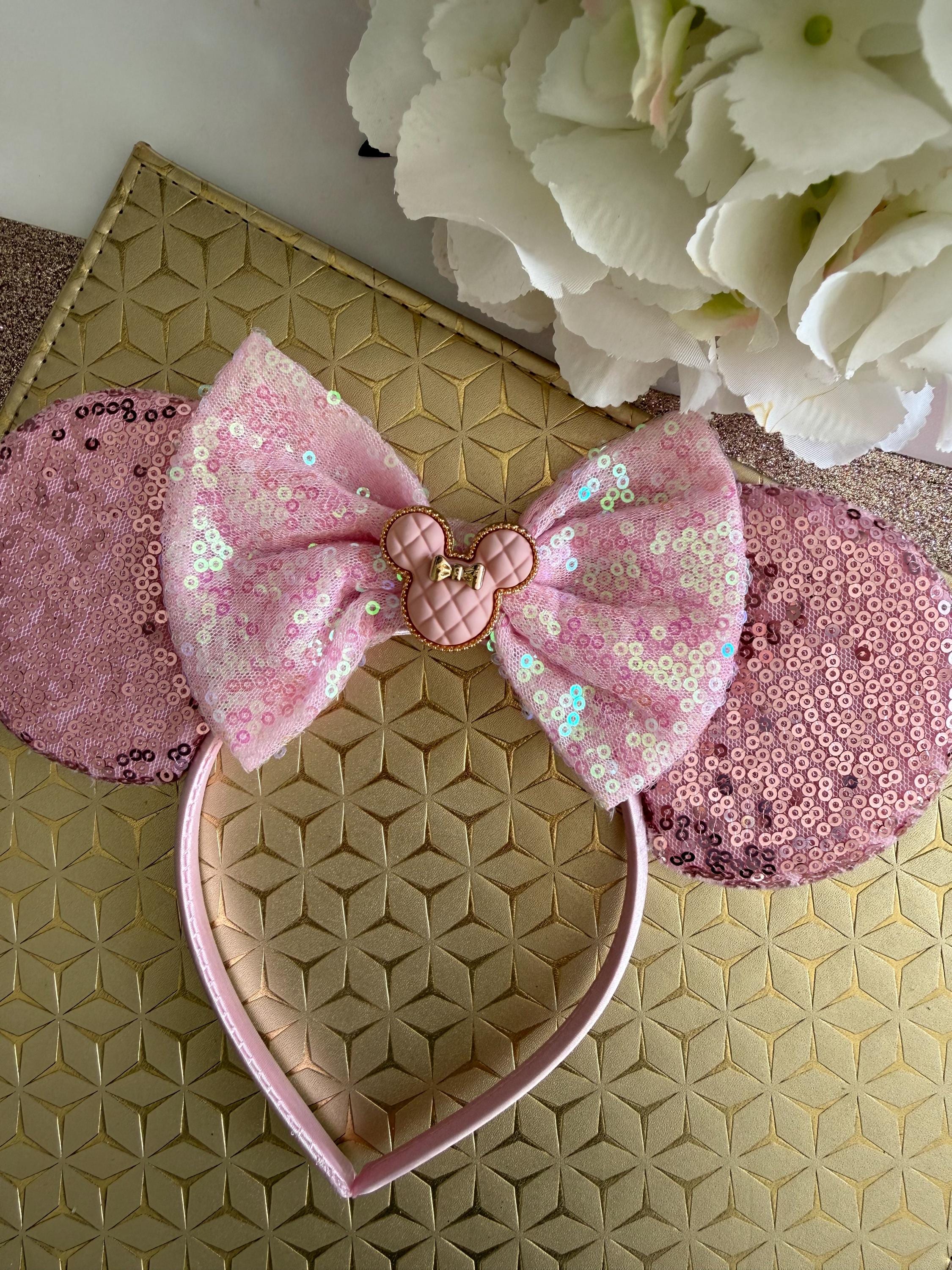 Baby Pink Sparkly Sequin Minnie Mouse Ears Headband | Disney Inspired Mickey Ears | Princess Disneybound | Disneyland Accessories