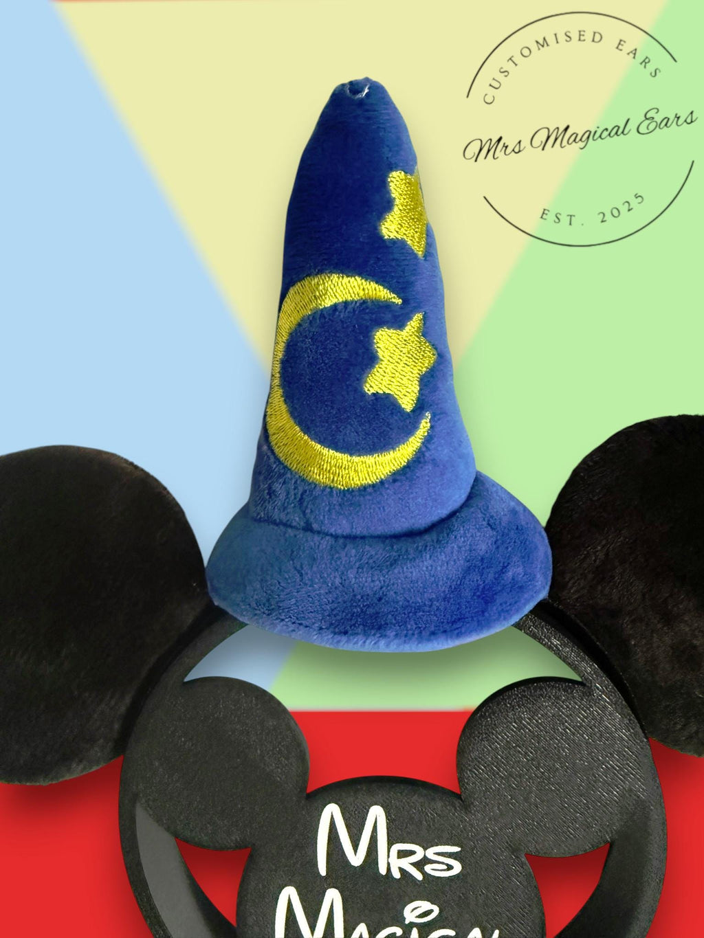 Baby Boy Wizard Mouse Ears Headband, Toddler Magic Ears with Elastic Band, First Trip Outfit, Sorcerer Style Baby Ears, Birthday Photo Prop