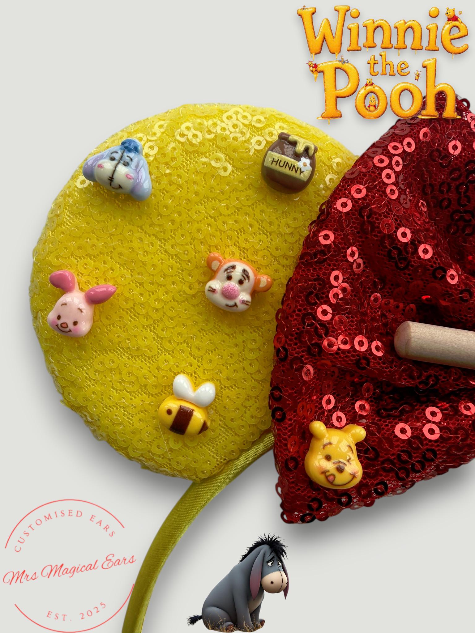 Winnie the Pooh Inspired Mouse Ears | Pooh & Friends | Honey Pot Disney Inspired Headband | Handmade Theme Park Ears | Custom Ears Headband
