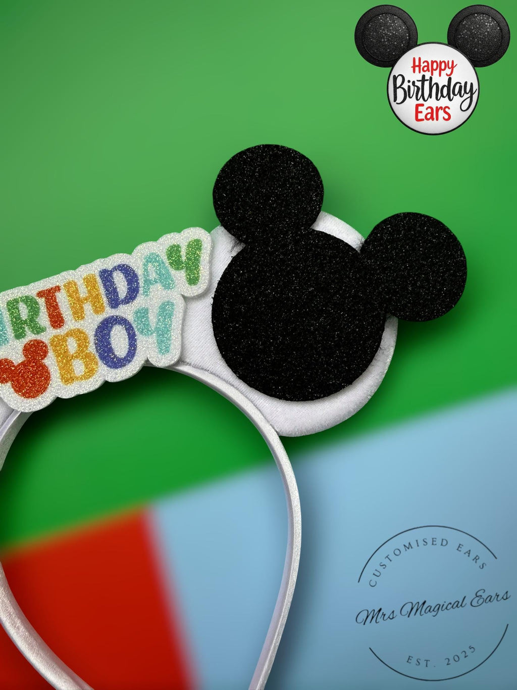 Birthday Boy Mouse Ears Headband – Disney Inspired Birthday Ears, Custom Theme Park Party Ears, Boys Magical Birthday Outfit Accessory
