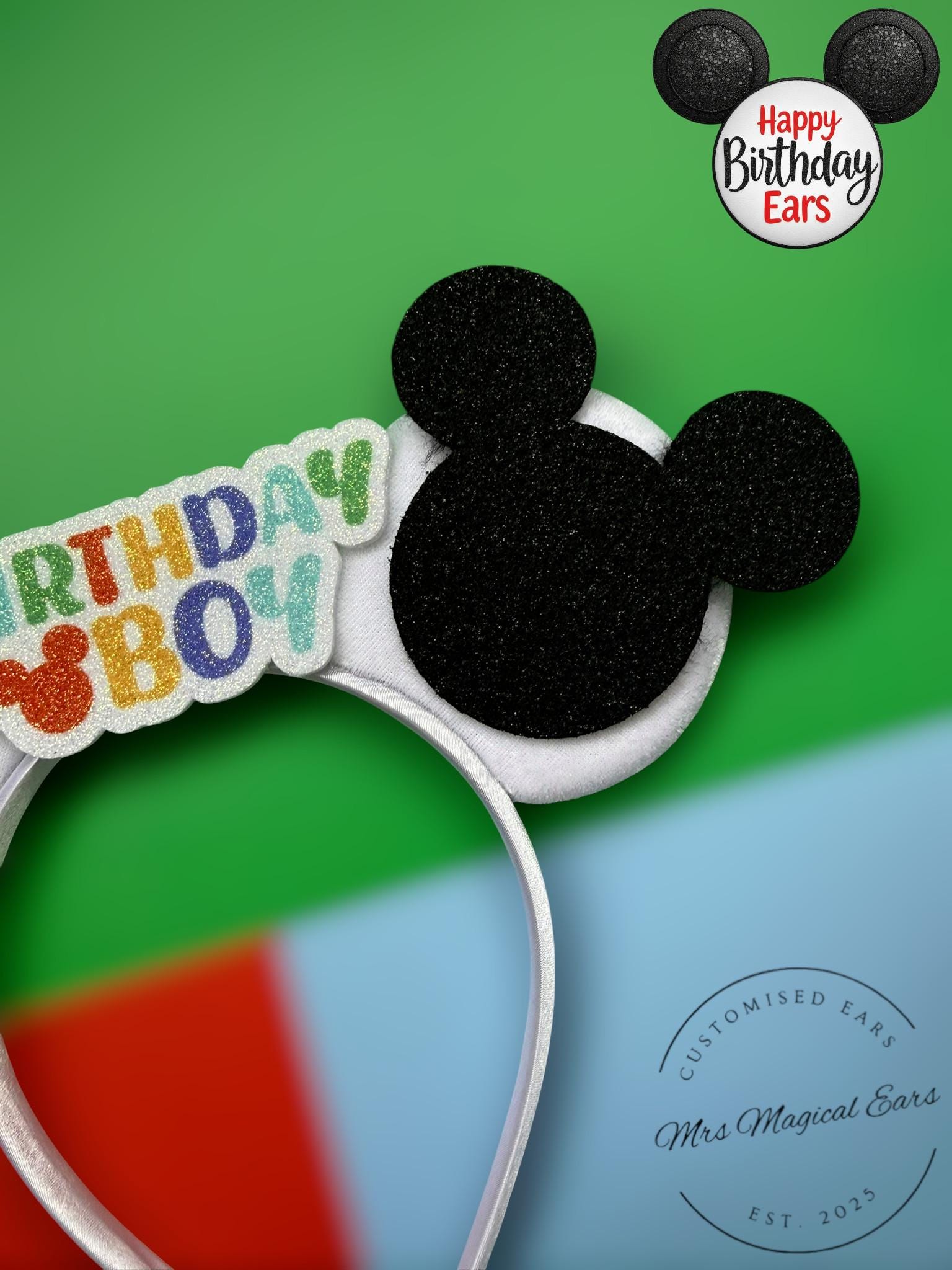 Birthday Boy Mouse Ears Headband – Disney Inspired Birthday Ears, Custom Theme Park Party Ears, Boys Magical Birthday Outfit Accessory