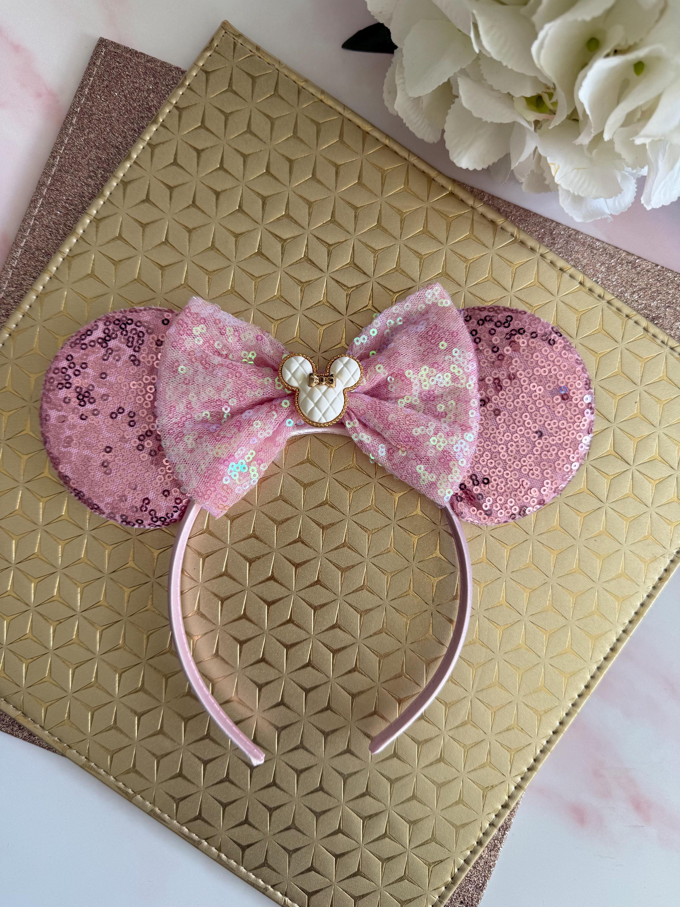 Baby Pink Sparkly Sequin Minnie Mouse Ears Headband | Disney Inspired Mickey Ears | Princess Disneybound | Disneyland Accessories
