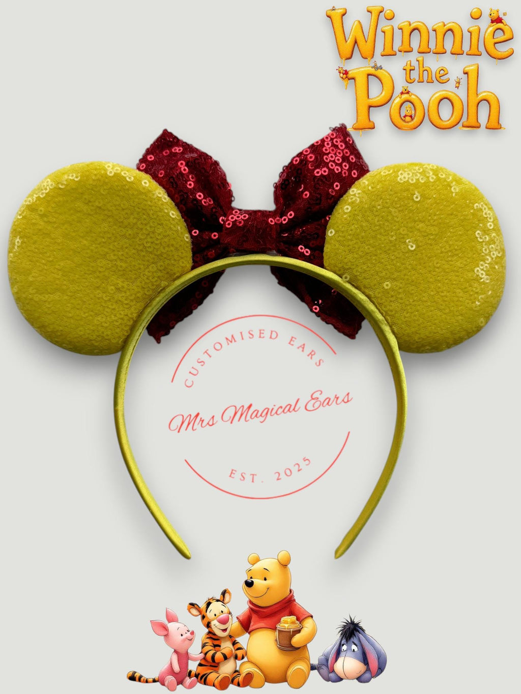 Winnie the Pooh Inspired Mouse Ears | Pooh & Friends | Honey Pot Disney Inspired Headband | Handmade Theme Park Ears | Custom Ears Headband