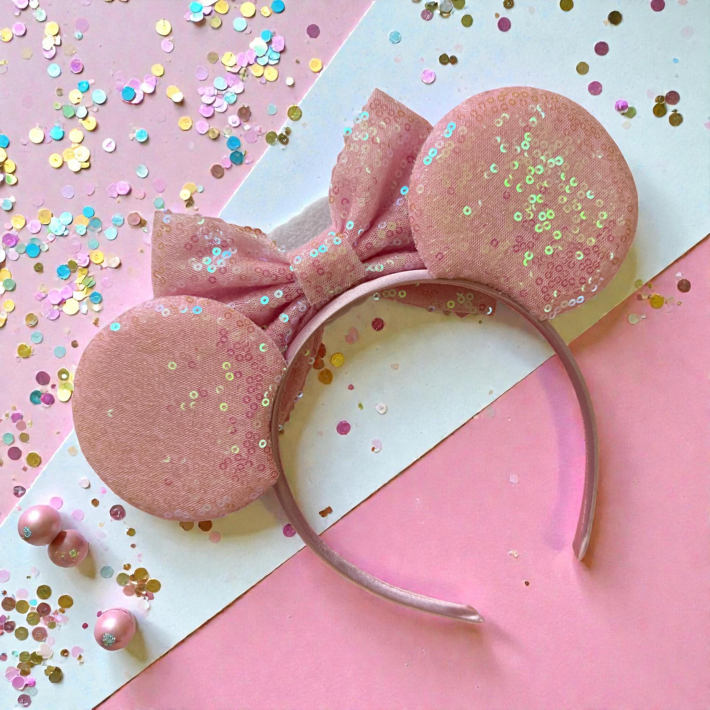 Birthday Girl Pink Minnie Ears • Custom Age with Balloons Sequin Mouse Ears Headband • Disney Inspired • Mickey Ears for Kids Teens Adults