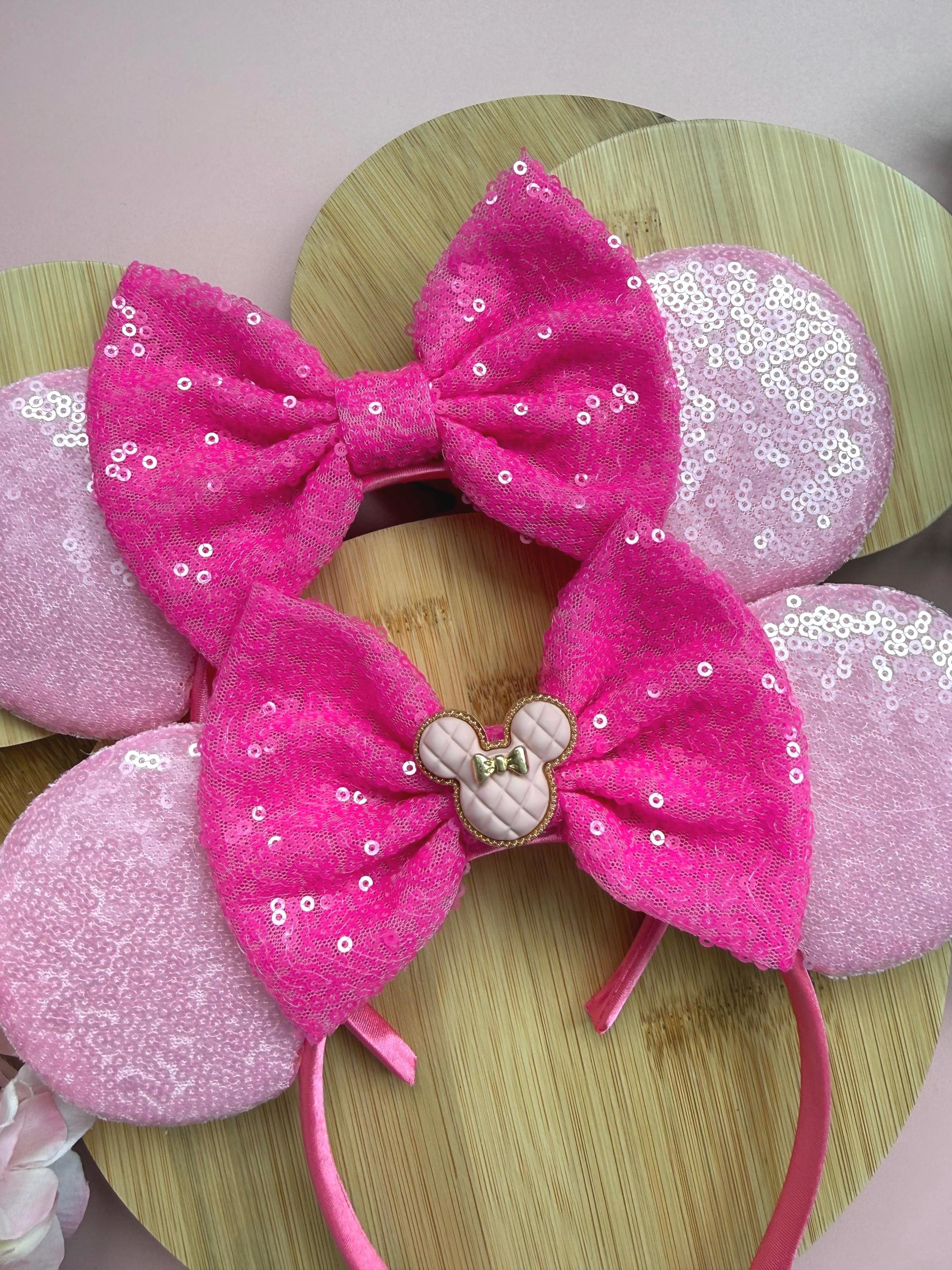 Baby Pink Minnie Ears, Disney Inspired Ears Headband, Pink Sequin Mouse Ears, Disneyland Outfit, Birthday Mickey Ears, Cute Minnie Headband