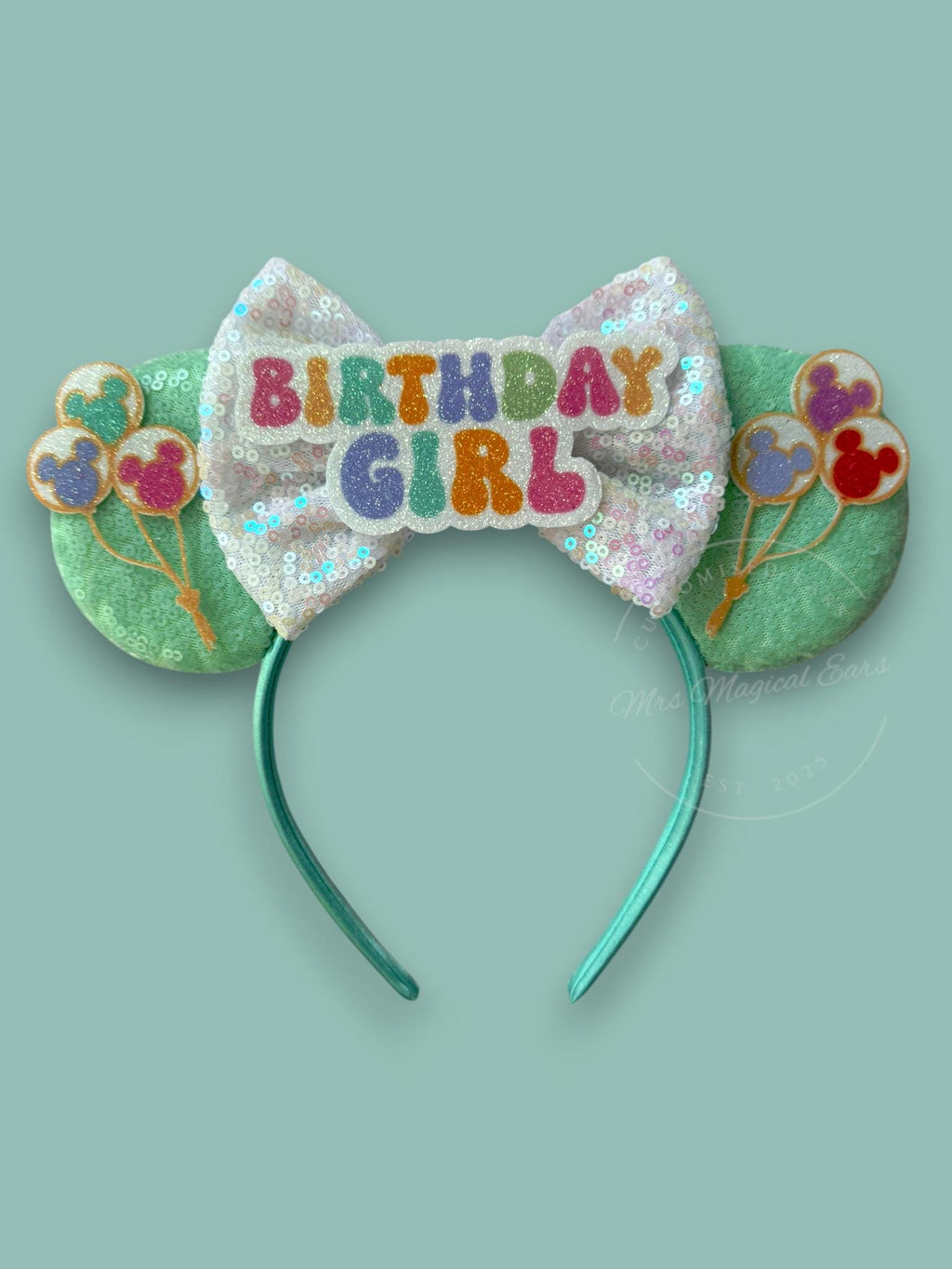 Birthday Girl Minnie Ears | Disney Inspired Birthday Balloon Mouse Ears | Birthday Headband | Disney Trip Ears | Mickey Mouse Birthday Ears