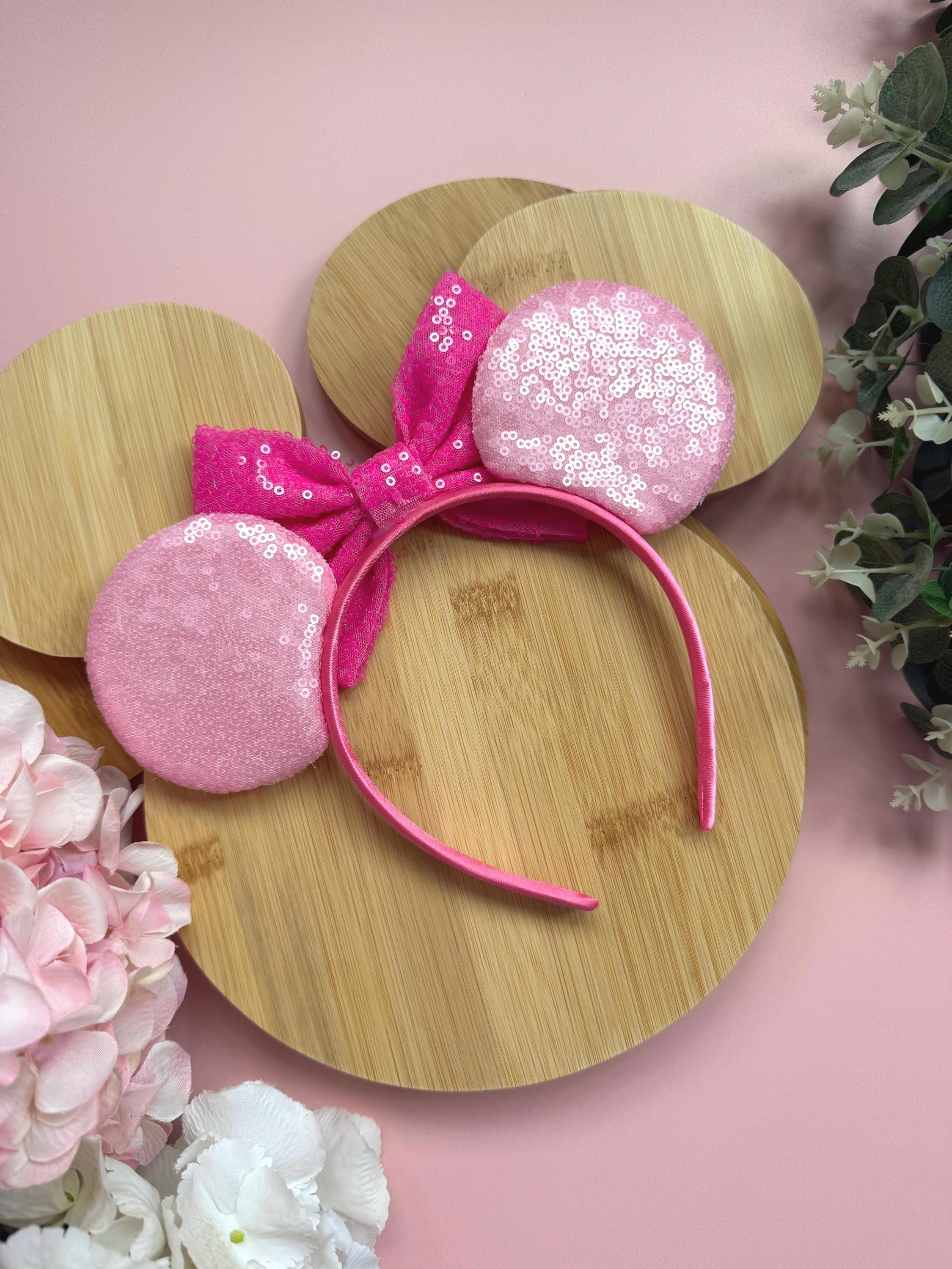 Baby Pink Minnie Ears, Disney Inspired Ears Headband, Pink Sequin Mouse Ears, Disneyland Outfit, Birthday Mickey Ears, Cute Minnie Headband